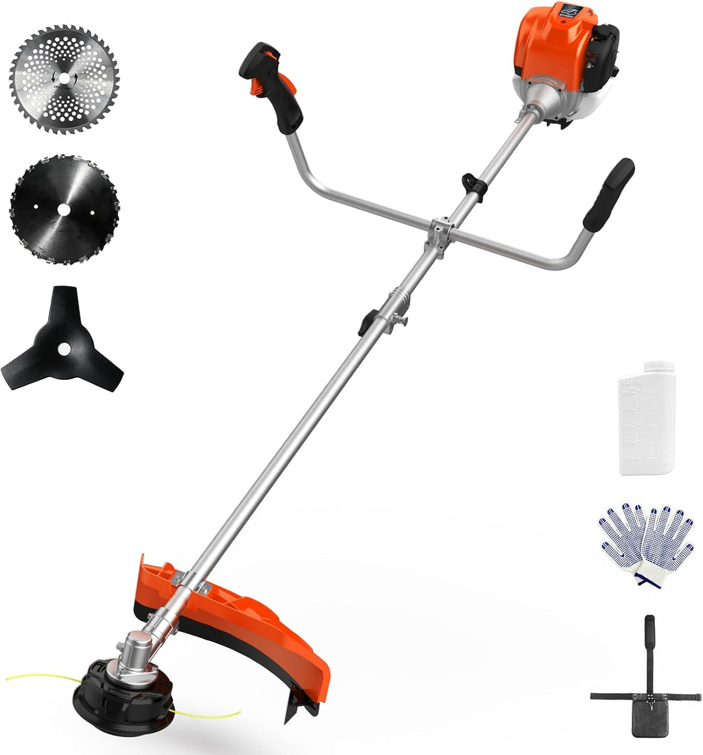 35cc 4-Cycle Gas String Trimmer 4-in-1 Heavy Duty Gas Weed Eater & Weed Wacker 1.5HP Engine with 16" Trimmer & 9"