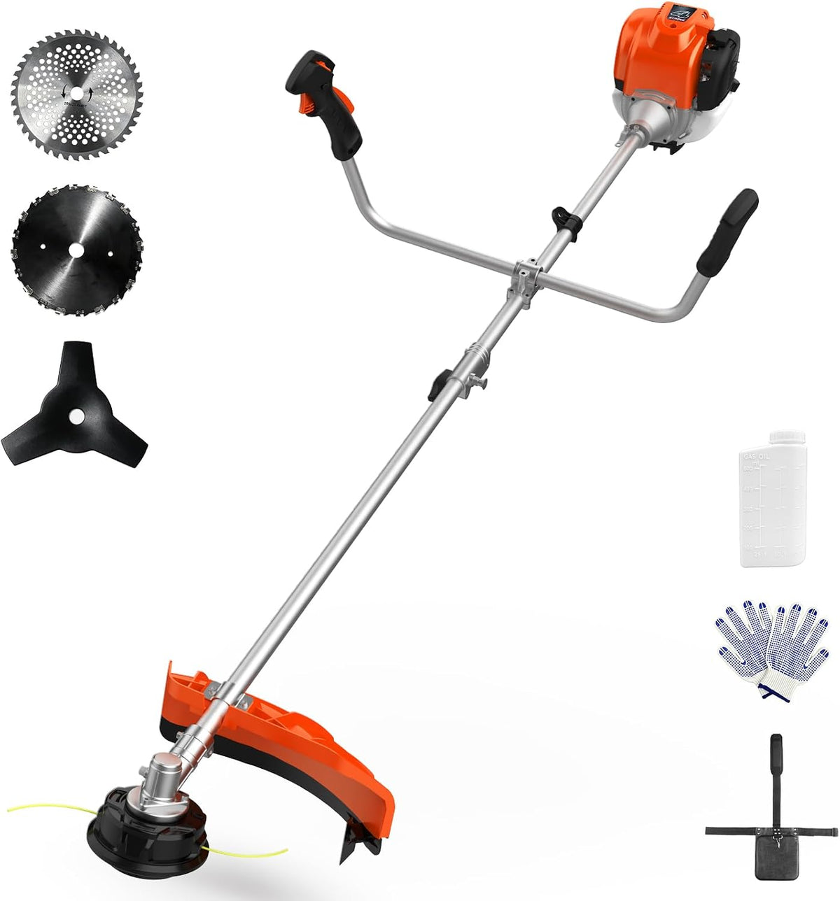 35cc 4-Cycle Gas String Trimmer 4-in-1 Heavy Duty Gas Weed Eater & Weed Wacker 1.5HP Engine with 16" Trimmer & 9"