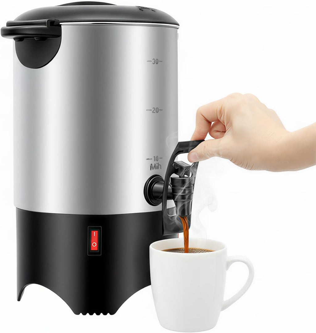 Coffee Urn 5.2L, 40 Cup Commercial Coffee Maker with Reusable Strainer