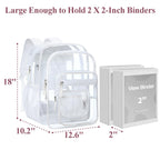 Clear Backpack for School - 18 Inch Extra Large Clear Bookbag White