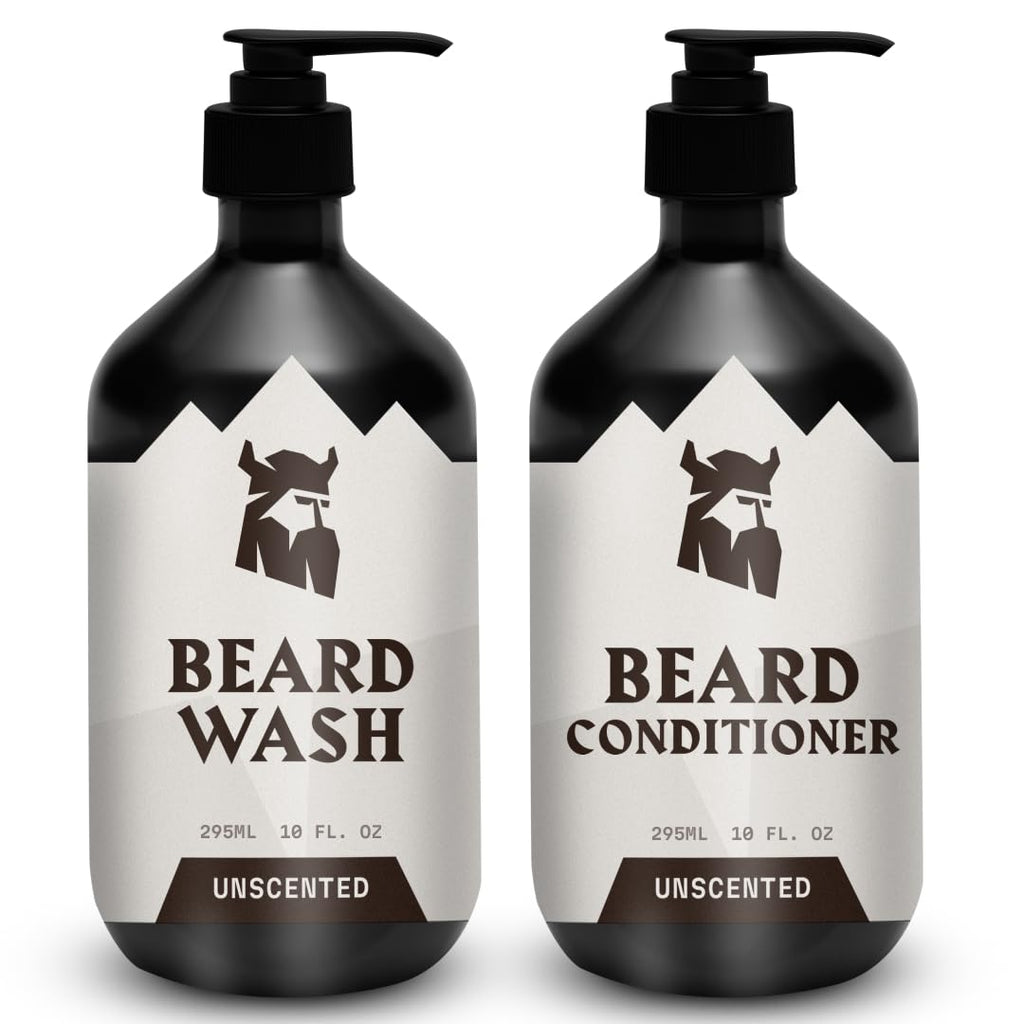 Beard Shampoo & Conditioner - 10 Oz Each, Unscented