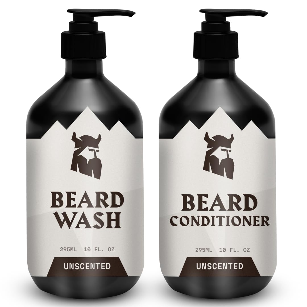 Beard Shampoo & Conditioner - 10 Oz Each, Unscented