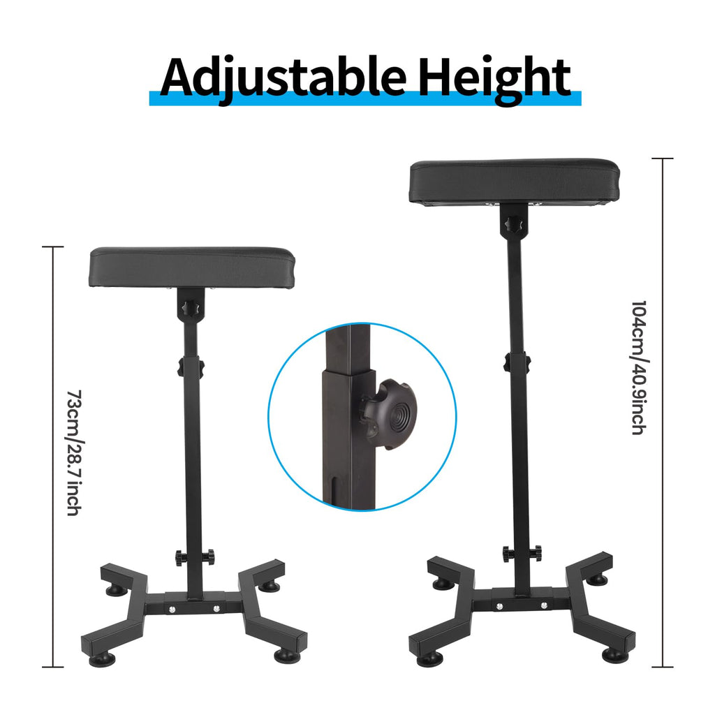 Tattoo Armrest Stand, Tattoo Arm Rest Stand Adjustable, Tiltable Thickened Black Leather Cushion, Stable Four Corner