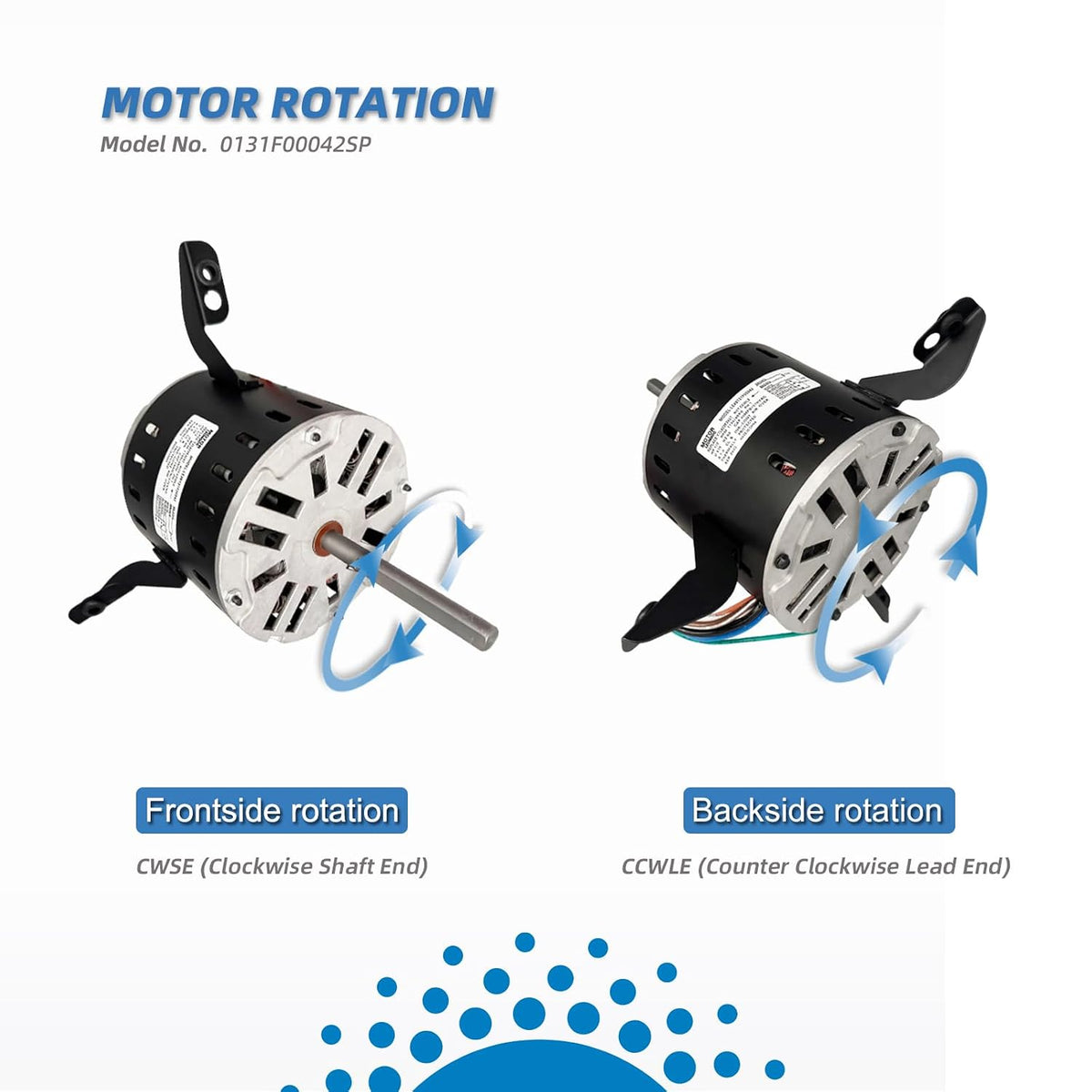 0131F00042SP Blower Fan Motor Replaces Goodman Amana Janitrol 0131F00042SP