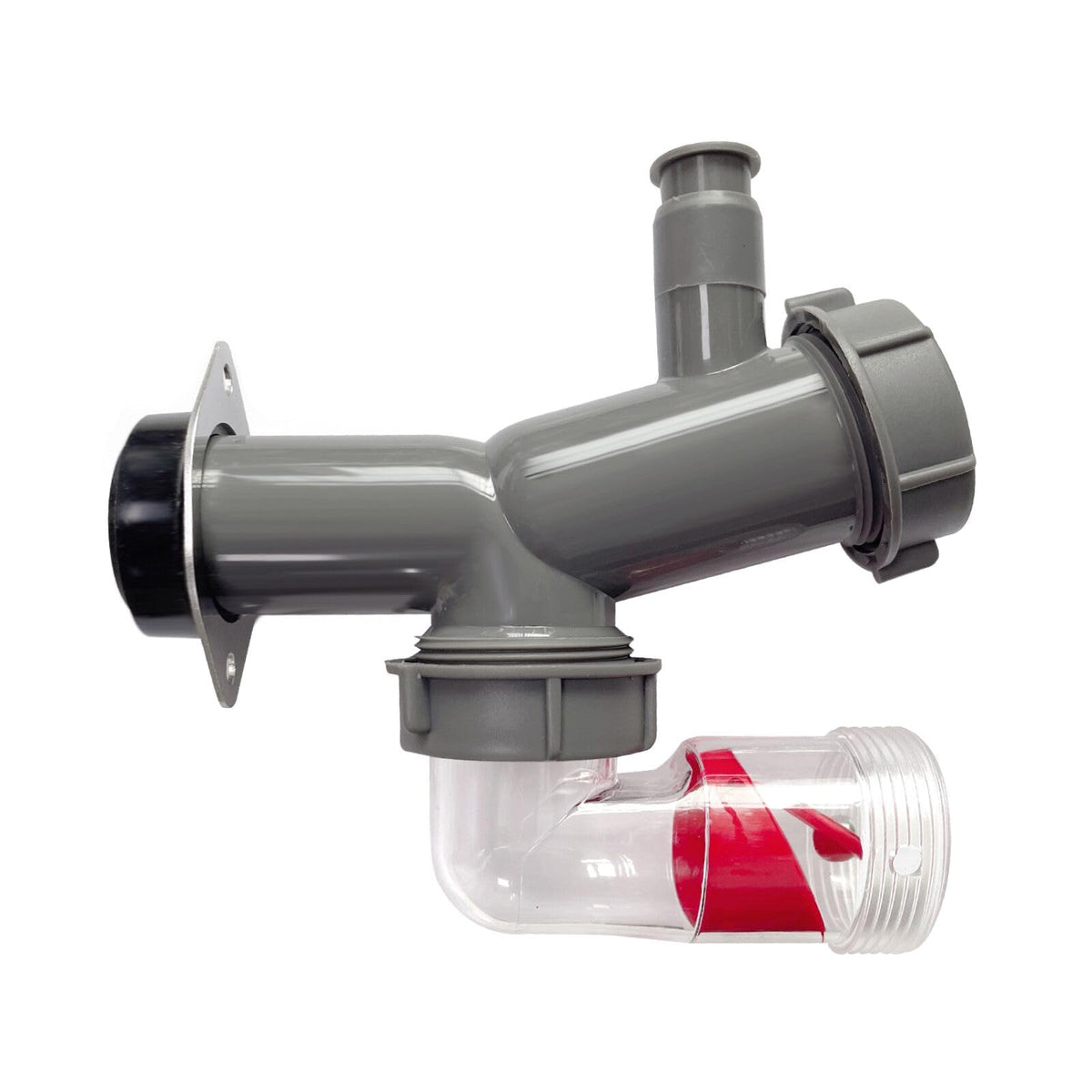 QruiLanTu Garbage Disposal Drain Elbow Replacement Kit Includes 1.5" Trap, Flange, Gasket, Clear Backflow Preventer, Universal for Single And Double Sink Drains, with Dishwasher Drain Port