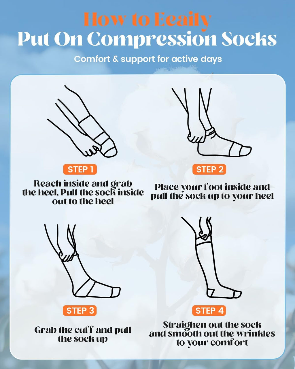 Cotton Compression Socks for Women Men 20-30 mmHg Knee High Cute Support Sock for Nurses Flying Pregnancy