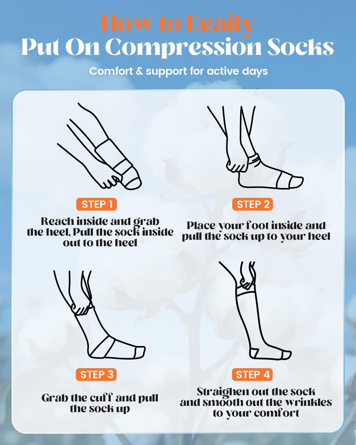 Cotton Compression Socks for Women Men 20-30 mmHg Knee High Cute Support Sock for Nurses Flying Pregnancy