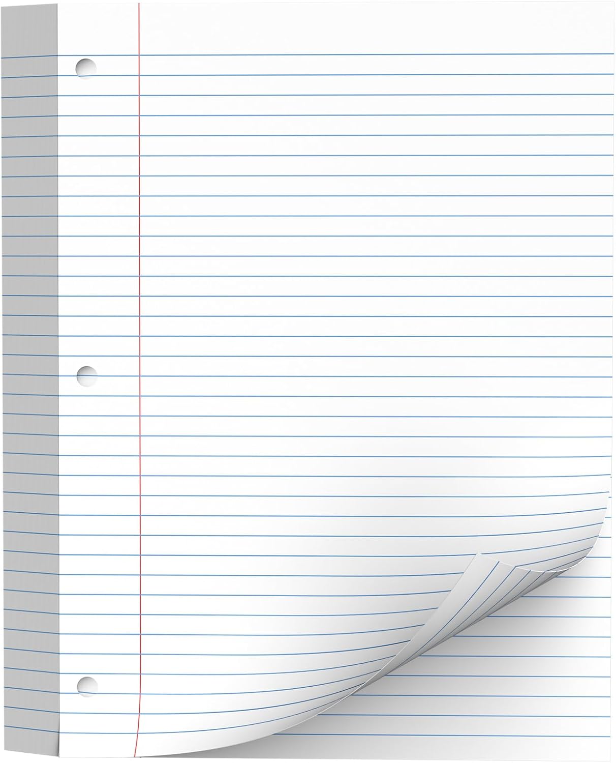 130 Sheets Loose Leaf Paper College Ruled Notebook Paper 8 x 10.5 in White