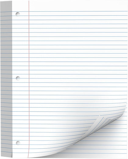 130 Sheets Loose Leaf Paper College Ruled Notebook Paper 8 x 10.5 in White