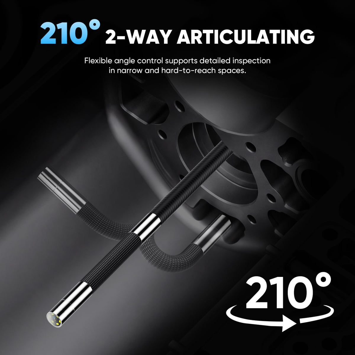 T Takmly Articulating Borescope, 1080P HD Endoscope for Inspection