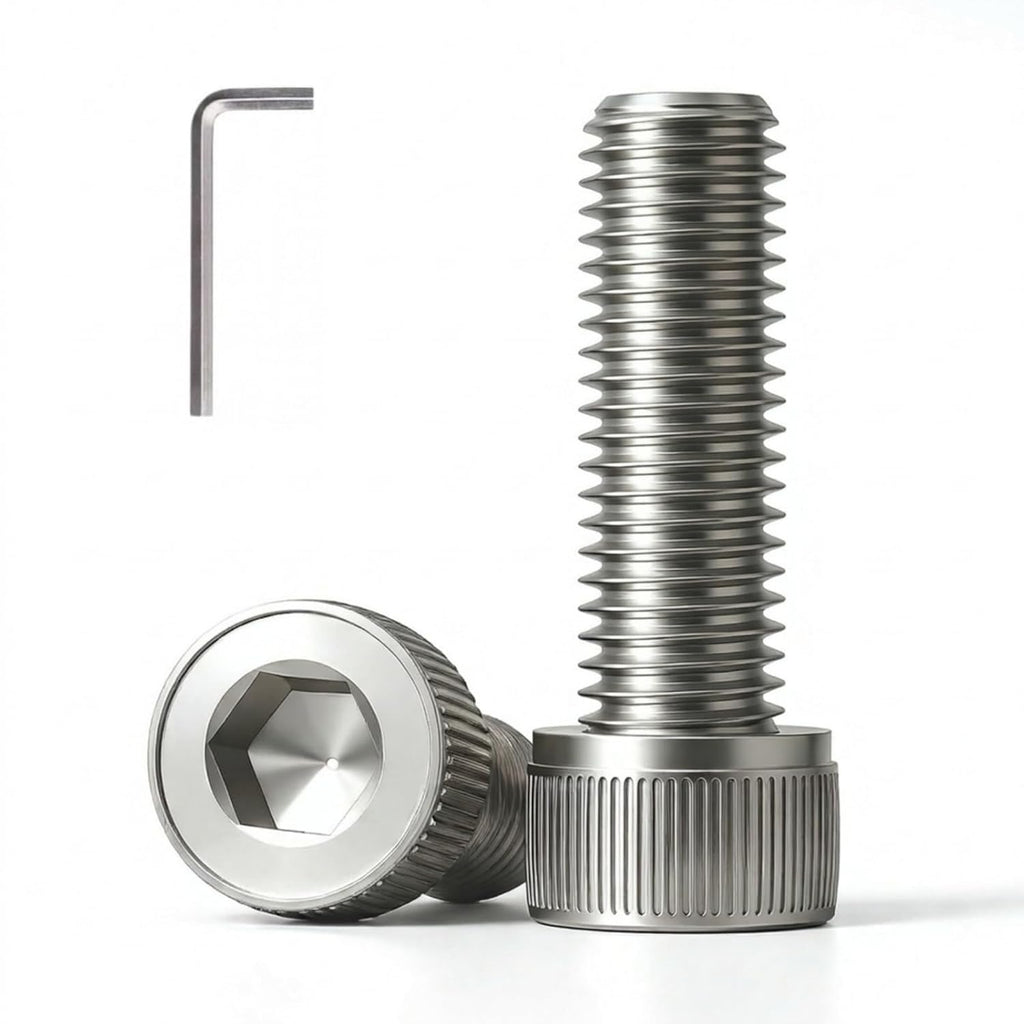 3/8-16 x 3 (10 Pack) Socket Head Cap Screws, 304 Stainless Steel Bolts with Hex Spanner, Allen Socket Drive, Full Thread, Bright Finish