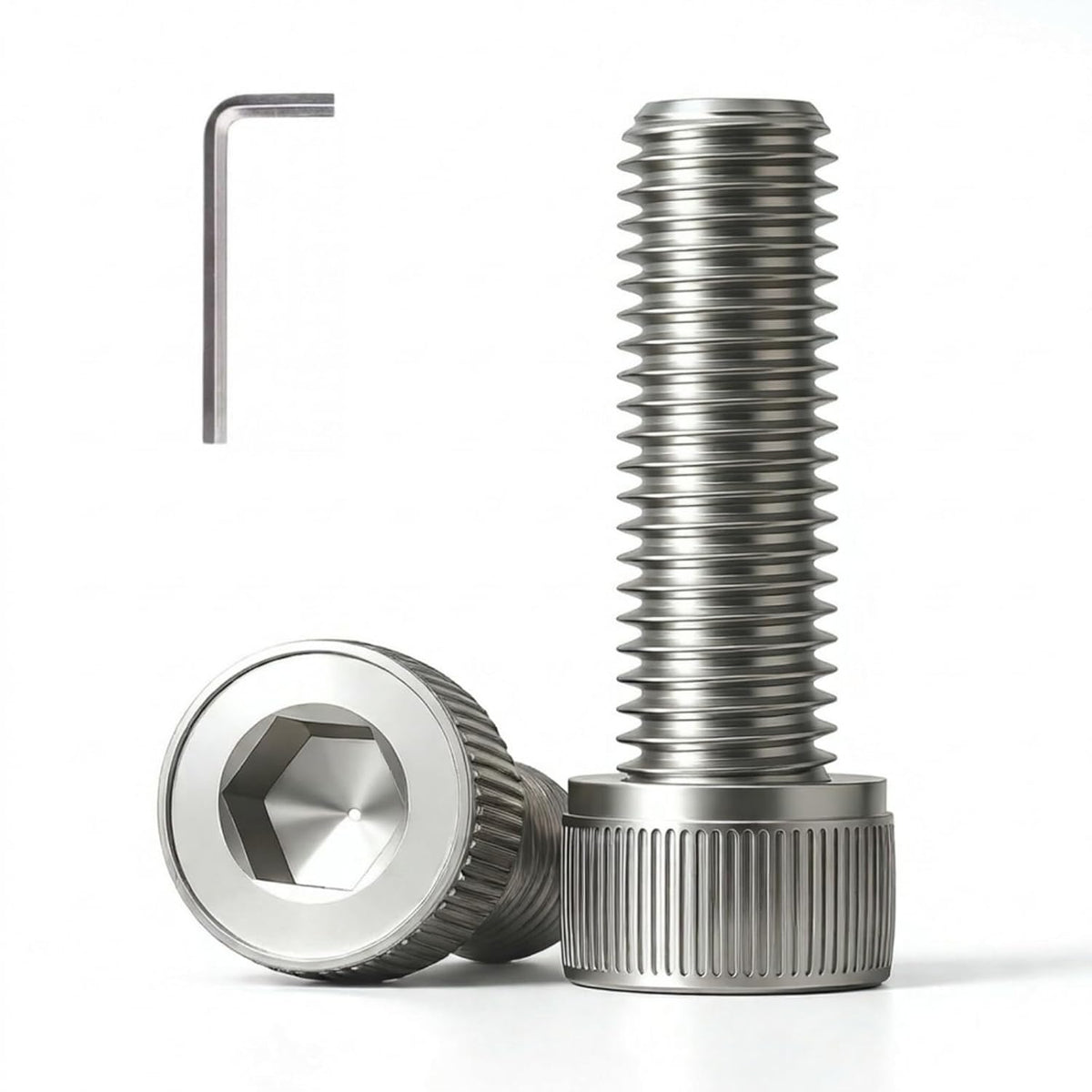 3/8-16 x 3 (10 Pack) Socket Head Cap Screws, 304 Stainless Steel Bolts with Hex Spanner, Allen Socket Drive, Full Thread, Bright Finish