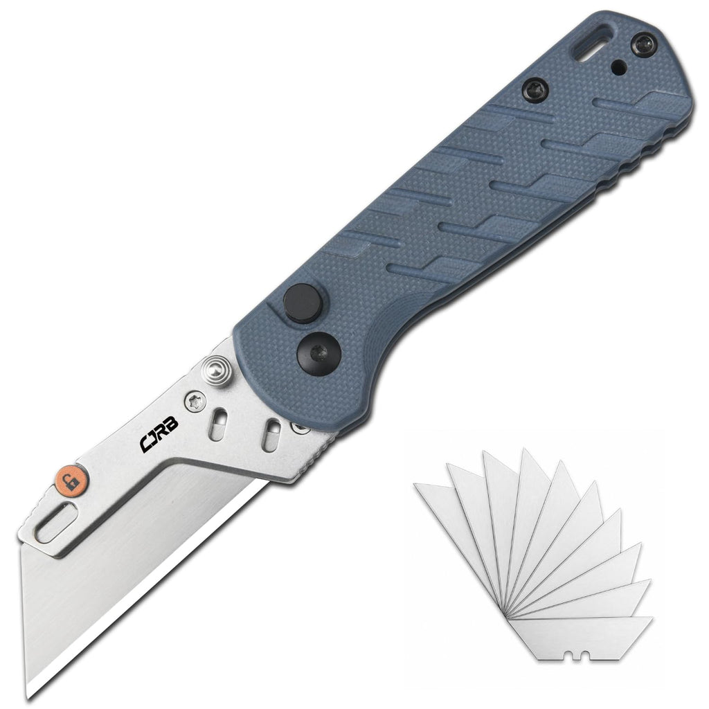 CJRB Boxer Folding Utility Knife, 10PCS Razor Blades, Quick Change Blade