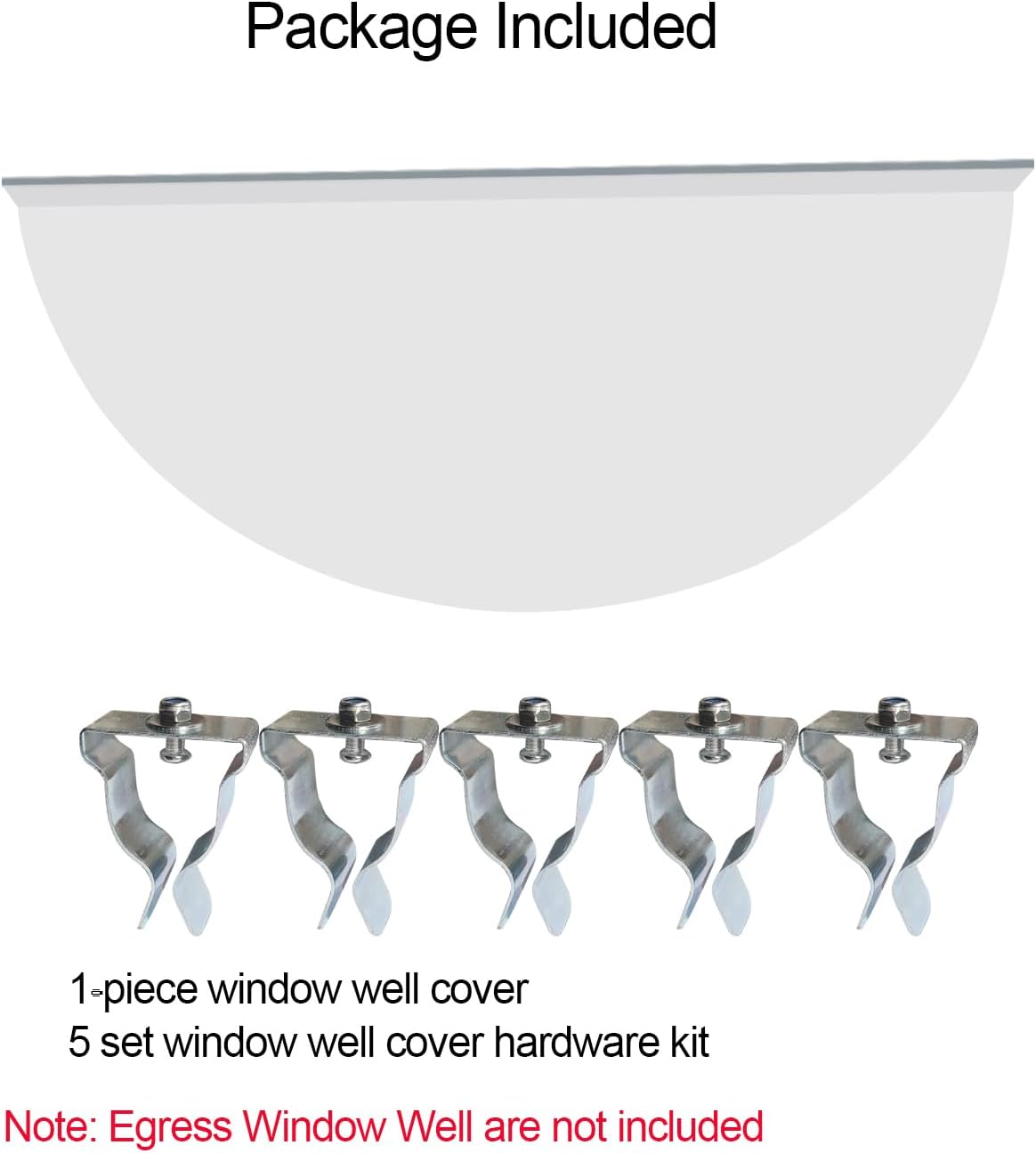 Basement Window Well Covers, Egress Window Well Cover Outside, Heavy Duty Clear Polycarbonate, UV Resistant