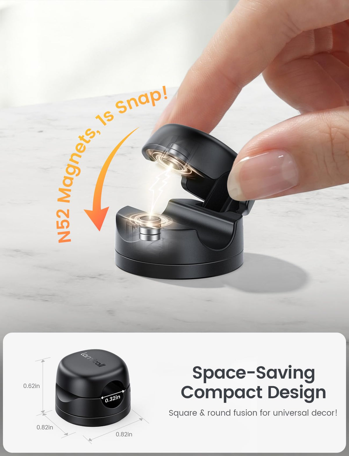Lamicall 6 Pack Rotating Magnetic Cord Organizer Clips Cable Management
