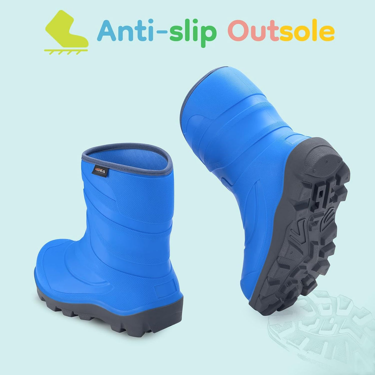 Toddler Rain Boots for Boys and Girls, Waterproof Seamless Lightweight Rubber Boots - Kids Rain Boots for Water Beach