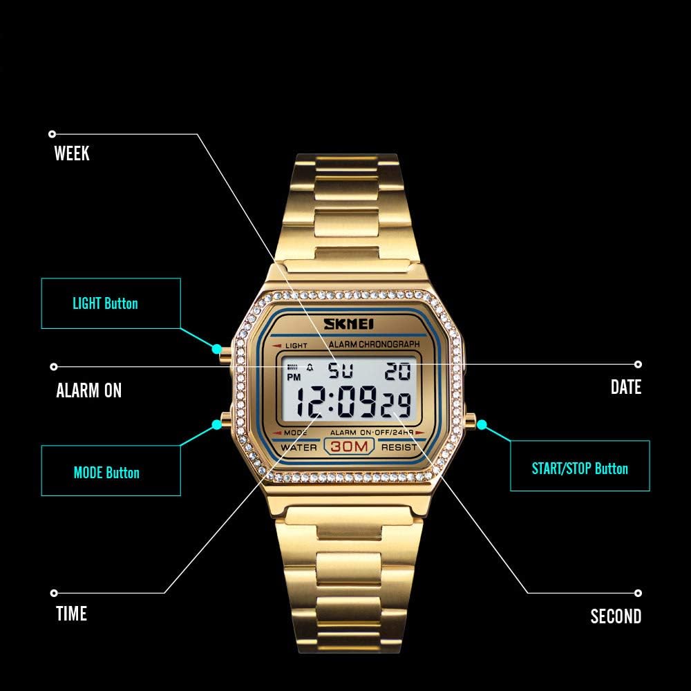 Luxury Women Watches Full Steel Electronic LED Digital Fashion Ultra Thin Square Ladies Wrist Watches …