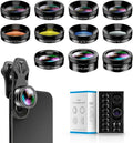 11 in 1 Phone Camera Lens Kit - Wide Angle Lens & Macro Lens+Fisheye Lens+ND32//CPL/Color Lens/Star+Kaleidoscope Lens