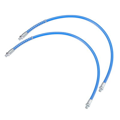 Partuto 2 Pcs 24 Inch Universal 1/8" NPT Grease Gun Flex Hose Metal Blue