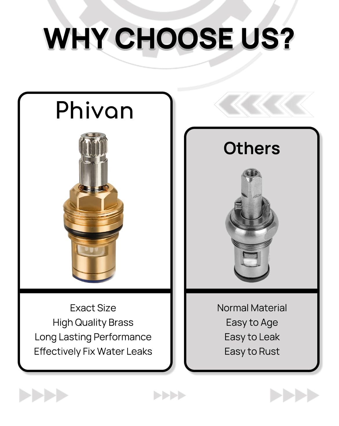 Phivan Hot Side Brass Ceramic Spindle Assembly for Commercial Faucet
