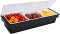 Ice Cooled Condiment Serving Container Fruit Veggie Condiment Caddy Plastic Garnish Station with Lid for Fruit,Ice
