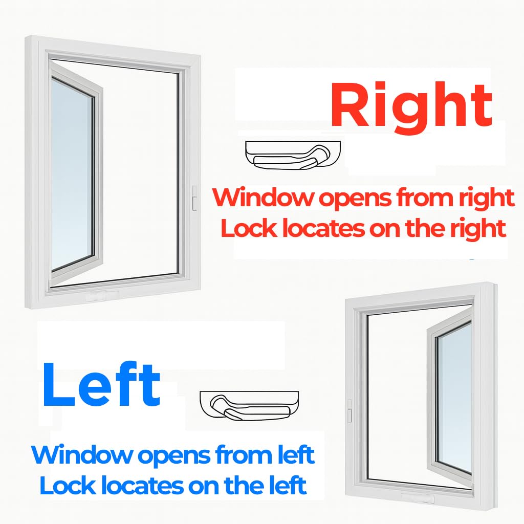 Folding Casement Window Crank Handle with Snap-On Cover – White – Compatible with Multiple Window Operators (Left)