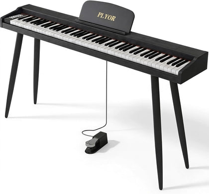 88 Key Digital Piano Keyboard with Stand & Sustain Pedal, Full-Size Semi Weighted Electric Piano for