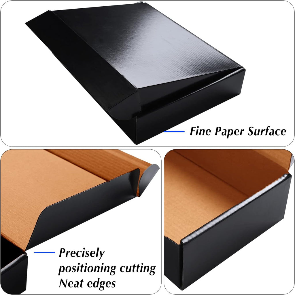 9x6x4 Black Cardboard Boxes - 30 Pack Shipping Boxes for Small Business Mailing, Corrugated Packaging