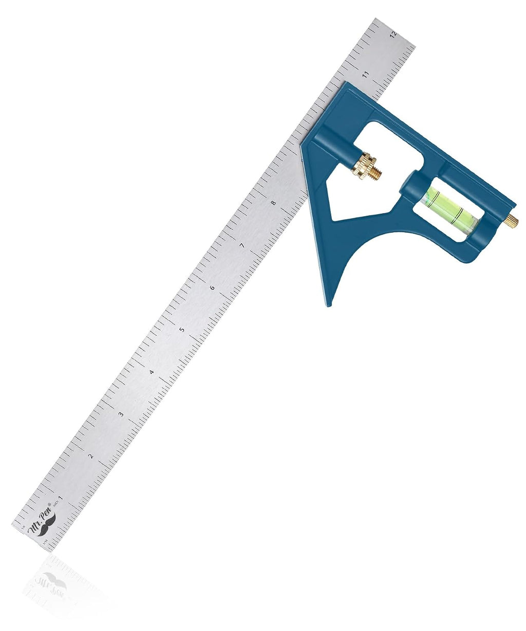 Combination Square Set, 12", Blue, Combo Square, Carpentry Tools | Carpenter Square, Woodworking Tools and