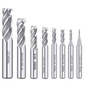 8PCS HSS 4-Flute End Mill Set CNC Milling Bits 1/16''-1/2''