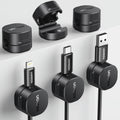 Cable Organizer Clips, Adhesive Cable Management - 6-Pack Strong Magnetic Cord Holder for Desk to Keep Phone Charging