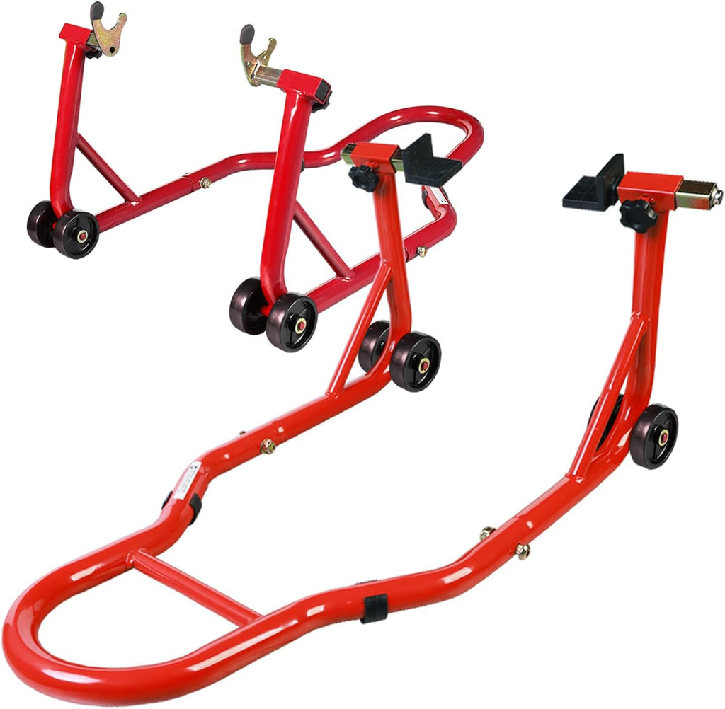 Motorcycle Stand Lift, Universal Paddock Lift Stand, 1100lbs Front Rear Combo Stand Lift Stand, Rear U+L Fork