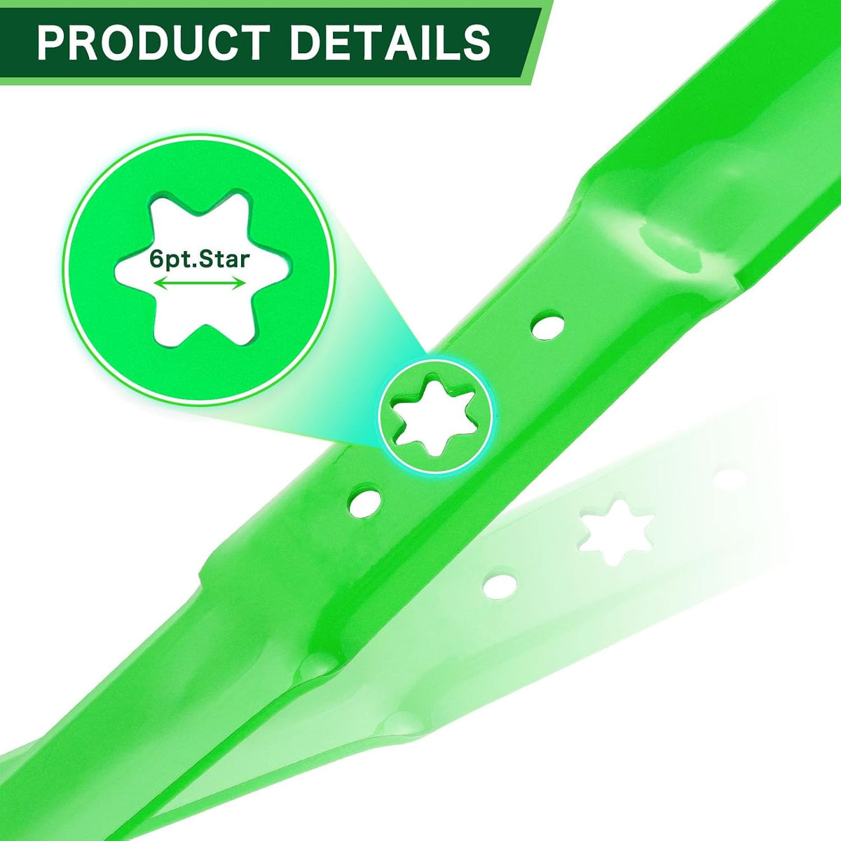 50 Inch Deck High-Lift Mower Blades Fits Cub Cadet ZT1 ZT2 XT1 XT2 LT50 GT50 RZT Troy-Bilt Super Bronco Mustang XP 50 Mower Replaces OEM 742-05052A 942-05052A with 6 Point Star 3 Pack