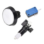 Game Push Button 60mm Round 12V LED Illuminated Push Button Switch with Micro Switch for Arcade Video Games White 5pcs