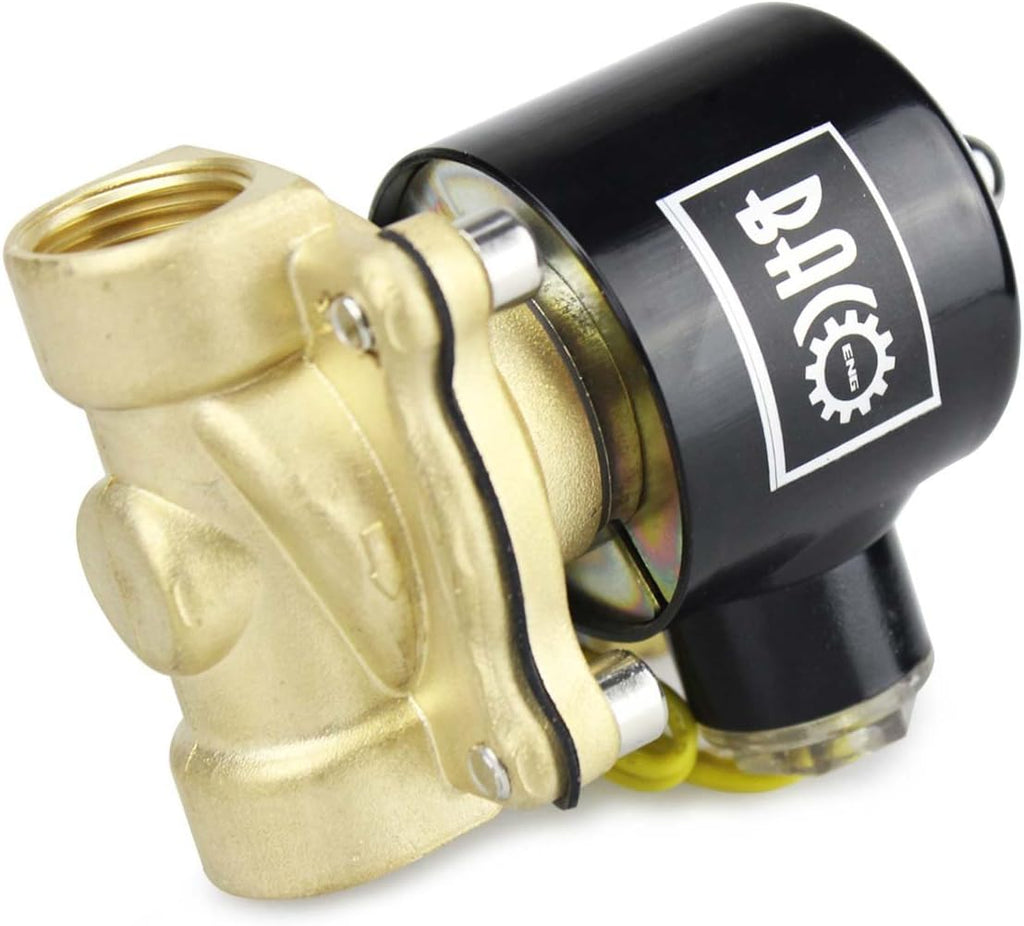 BACOENG Brass Electric Solenoid Valve 1/2" AC110V (NPT, Normally Closed)