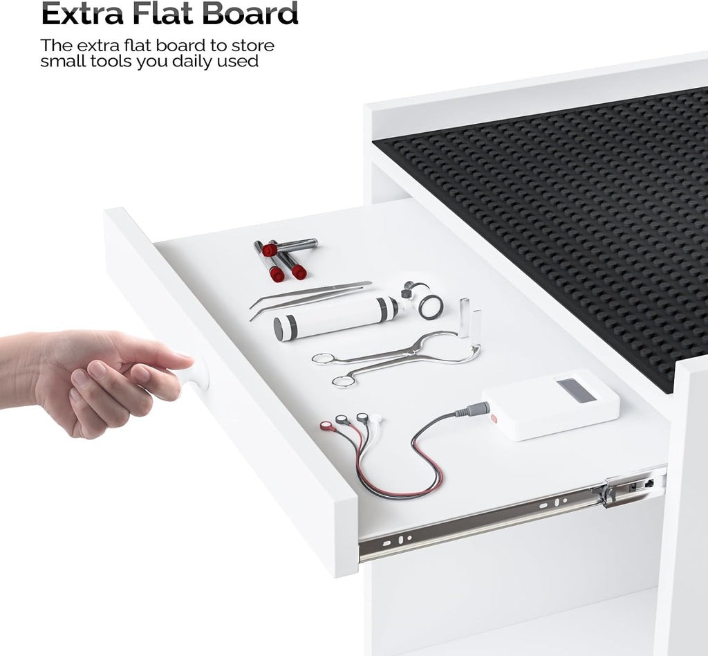 Medical Carts with Wheels, Crash Cart Ultrasound Trolley with Non-Slip Pads, Utility Esthetician Rolling Cart Mobile