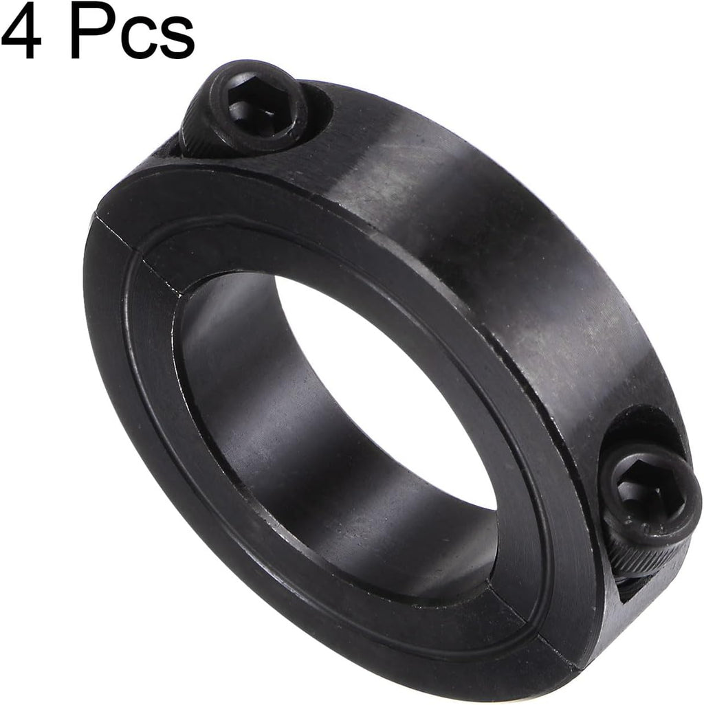 HARFINGTON 4pcs Shaft Collar for 1-1/4" Rod 2-1/16" OD 1/2" Width Black