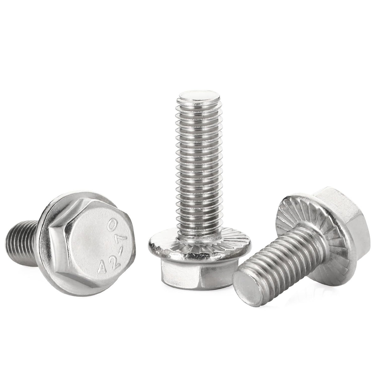 5/16-18 x 3/4" Flange Hex Head Bolts, Stainless Steel 304, Fully Threaded, 15 PCS