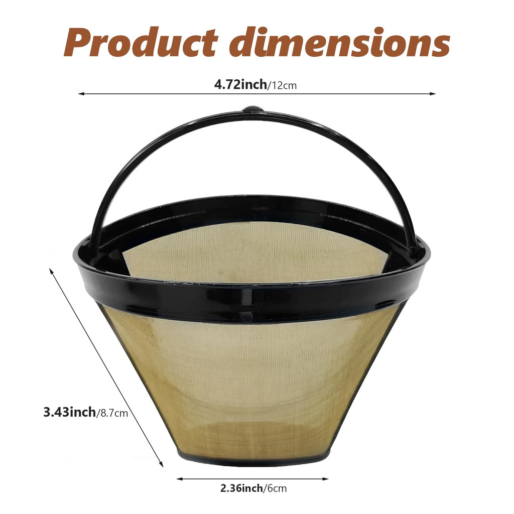 2 Pack #4 Reusable Coffee Filters for Ninja Dual Brew Coffee Maker
