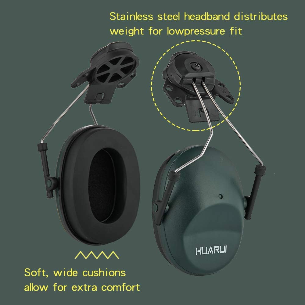 Noise Cancelling Helmet Attachable Ear Muffs Blocking Sound Reduction Ear Protection for Construction Site,Adaptors
