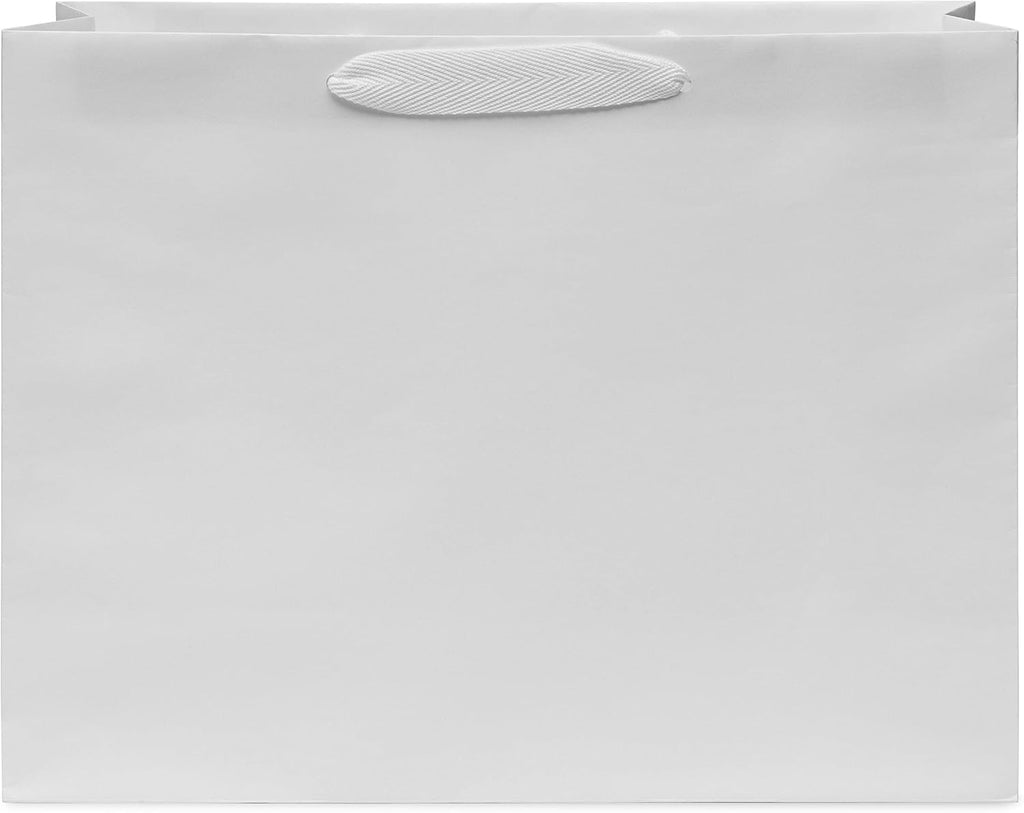 White Gift Bags with Handles, 16x6x12, 25 Pack
