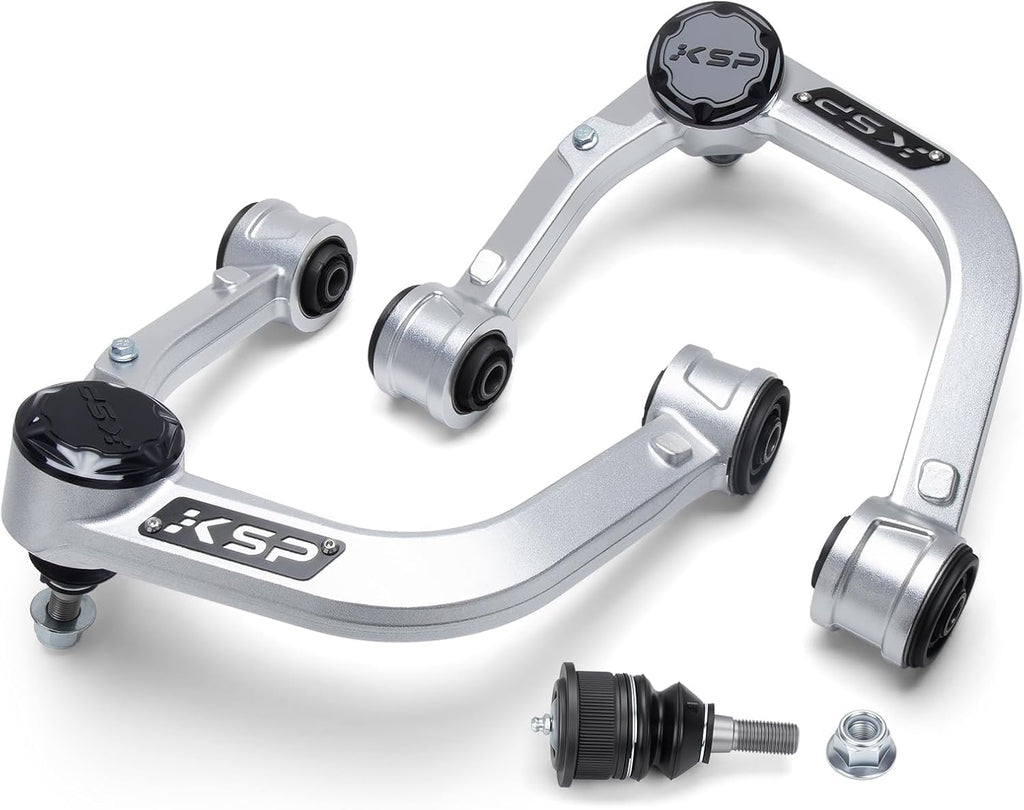KSP 2-4"Aluminum Upper Control Arms with Rubber Bushing fit Tacoma Hilux 2004-2023, Adjustable Forged UCA With 3pcs Ball Joints Compatible with Toyota Prerunner Fortuner, One-piece Design Front Arms