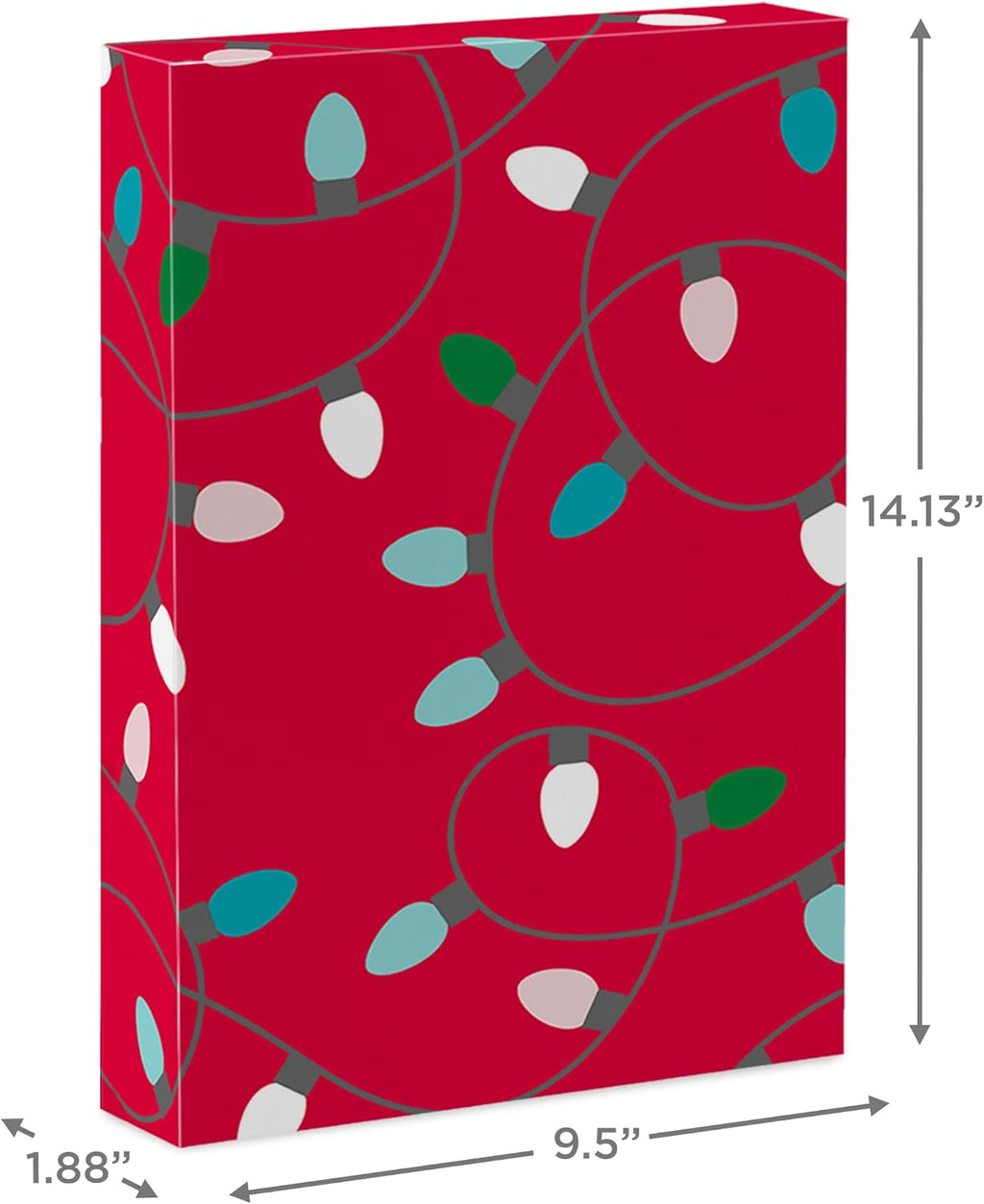Medium Christmas Gift Boxes with Lids (12 Shirt Boxes, 3 Designs: Lights, Trees, Red and Green Stripes) for