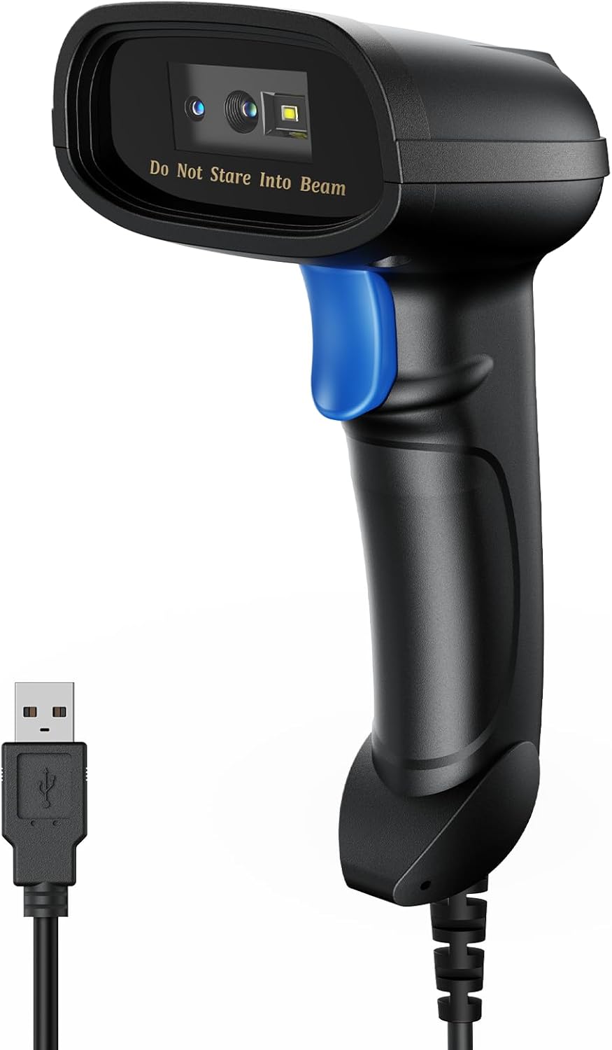 Handheld 1D&2D USB Barcode Scanner, Wired QR Code Scanner PDF417 Data Matrix Bar Code Reader with Long USB Cable for