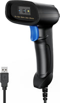 Handheld 1D&2D USB Barcode Scanner, Wired QR Code Scanner PDF417 Data Matrix Bar Code Reader with Long USB Cable for