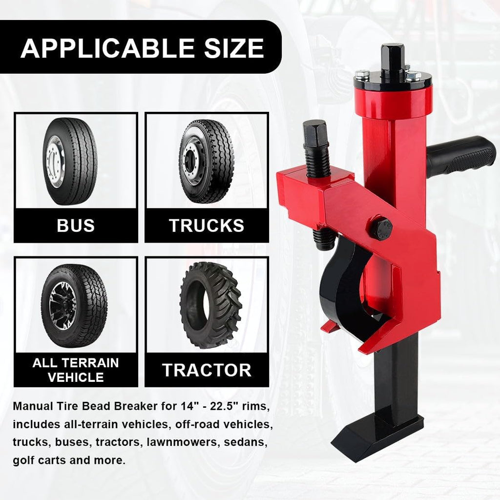 Manual Tire Bead Breaker fit for 14" - 22.5" Rim Tires Adjustable Hammer Tires Changer Tire Removal Tools for ATV SUV