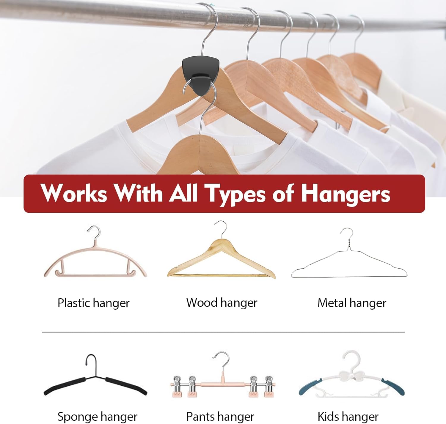 Space Saving Hanger Hooks 30Pcs, Upgrade Heavy Duty Space Saver Hangers Connector Hooks for Clothes, Premium Hanging