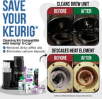 Caffenu Keurig Compatible Descaling Solution and Cleaning Pods Kit, 4 Uses