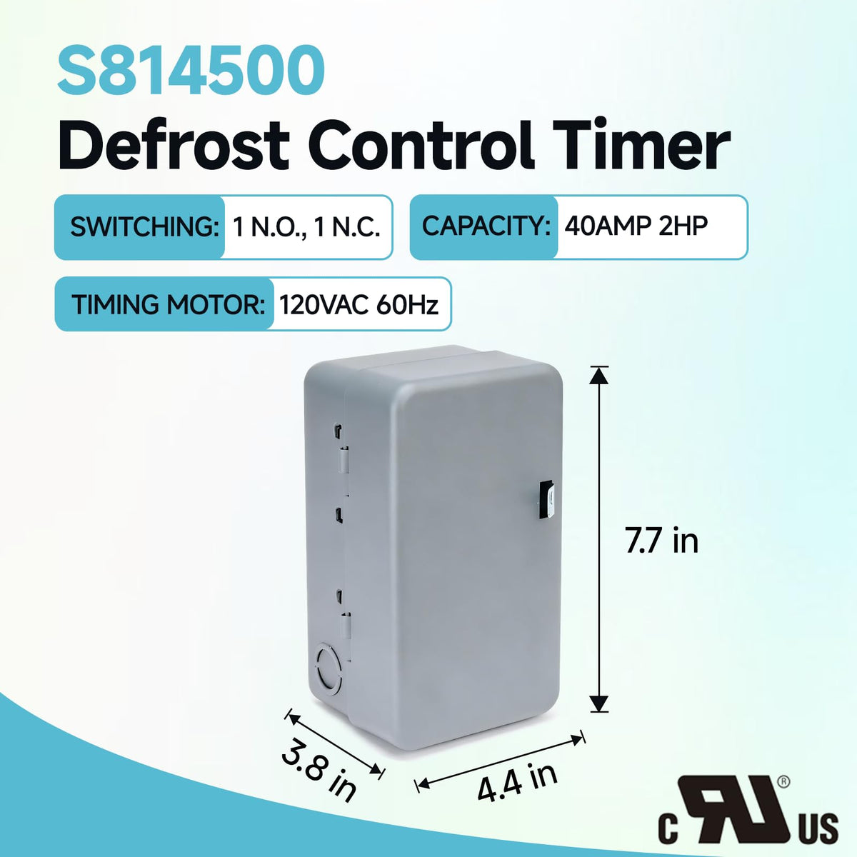 S8145-00 Commercial Refrigeration Defrost Control Timer 40A 2HP 120VAC 60Hz