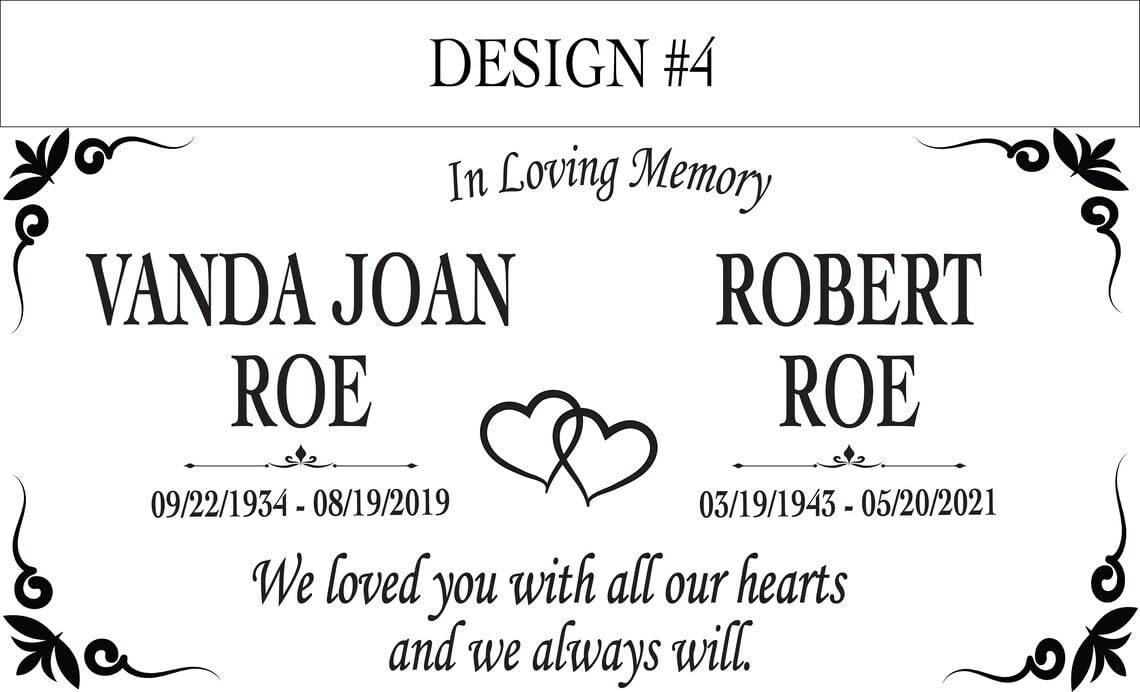 Custom Memorial Granite Thick Stone 12x24 inches Memorial Grave Marker Headstone Garden Marker Cemetery Standard